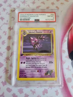 Pokemon 1st Edition Sabrina’s Haunter Gym Heroes Set 58/132 - PSA 8 NM-Mint - Image 1