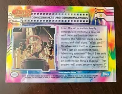 MP Pokemon TCG Consciousness and Congratulations HOLO Topps Mewtwo Strikes Back - Image 2