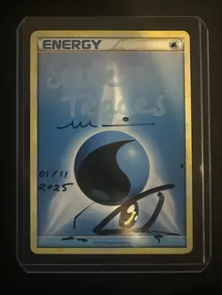 Pokemon Water Energy Non-Holo Lugia Eye Moduwa Sketch Auto AUTHENTIC - Image 1