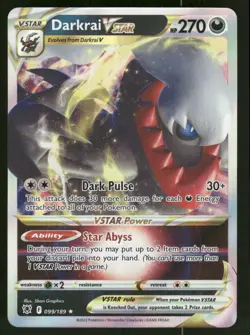 Pokemon Cards Darkrai VSTAR 099/189 Astral Radiance Holo Rare VSTAR NM - Image 1