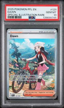 2025 POKEMON PFL EN-PHANTASMAL FLAMES SPECIAL ILLUSTRATION RARE #129 DAWN PSA 10 - Image 1