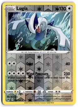 Pokemon TCG Lugia 132/185 Swsh04: Vivid Voltage Reverse Holo - Image 1
