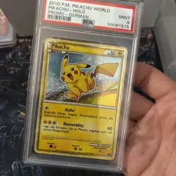 PSA 9 Pikachu Holo Promo 2010 Pikachu World Collection German Pokemon - Image 2