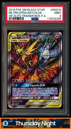 2019 POKEMON SM BLACK STAR PROMOS MOLTRES & ZAPDOS ARTICUNO GX HIF ETB FA PSA 9 - Image 1