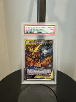 2019 Pokemon Sun & Moon Black Star Moltres & Zapdos & Articuno GX Promo PSA 9 - Image 1