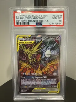 2019 Pokemon Sun & Moon Black Star Moltres & Zapdos & Articuno GX Promo PSA 10 - Image 1