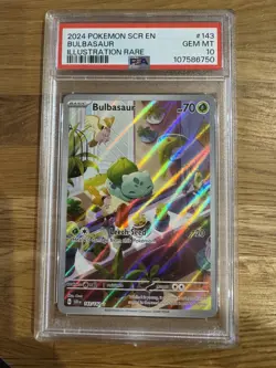 Bulbasaur 143/142 Pokemon TCG Stellar Crown Illustration Rare PSA 10 - Image 1