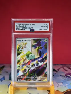 Bulbasaur 143/142 Pokemon TCG Stellar Crown Illustration Rare PSA 10 - Image 1
