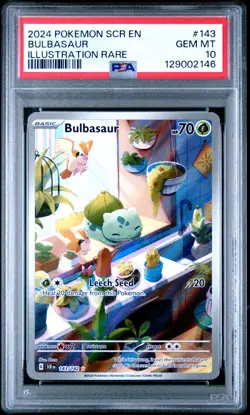 Pokemon Bulbasaur 143/142 Sv07 Stellar Crown 143 Illustration Rare PSA 10 GEM - Image 1