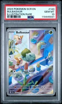 PSA 10 Bulbasaur 143/142 Pokemon Scarlet Violet Stellar Crown Illustration Rare - Image 1