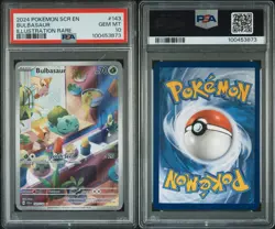 Pokemon Bulbasaur 143/142 Sv07 Stellar Crown 143 Illustration Rare GEM MT PSA 10 - Image 1