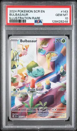 Pokemon Bulbasaur 143/142 Sv07 Stellar Crown Illustration Rare GEM MT PSA 10 - Image 1