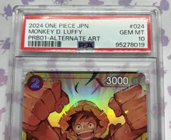 Monkey D. Luffy OP01-024 PSA 10 PRB01 2024 Alternate Art One Piece Card UK - Image 2