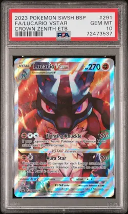 Fa/Lucario Vstar PSA 10 - 2023 Pokemon Swsh Black Star Promo #291 - Image 1