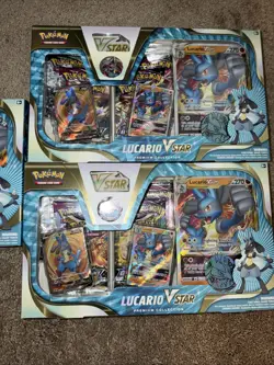 Pokemon TCG Lucario VSTAR Premium Collection LOT OF 3 Factory Sealed SHIPS FAST 820650851247 - Image 1