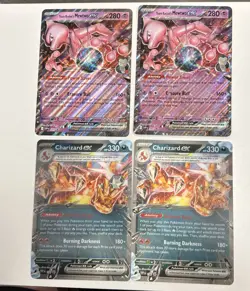 4 Pokemon JUMBO CARDs: Charizard ex 196 & Team Rockets Mewtwo ex 205 Promos - Image 1