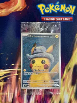 PIKACHU VAN GOGH WITH GREY FELT HAT SVP EN 085 PROMO POKEMON CARD-SEALED - Image 1