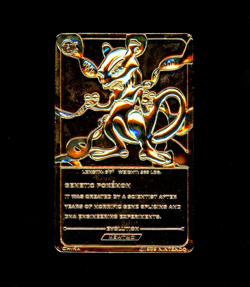 1999 Pokemon MEWTWO Burger King 23K GOLD PLATED Trading Card Nintendo Promo #150 - Image 3