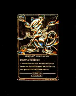 1999 Pokemon MEWTWO Burger King 23K GOLD PLATED Trading Card Nintendo Promo #150 - Image 4