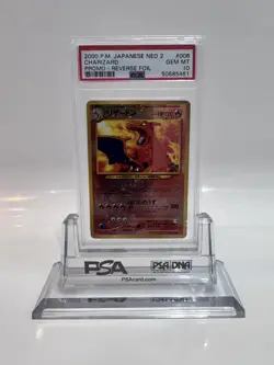 PSA 10 Japanese Neo 2 Charizard Reverse Foil Promo #006 -Pokemon Card Neo File 2 - Image 3