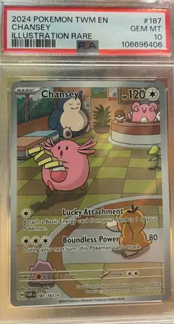 Pokemon TCG Chansey Illustration Twilight Masquerade Card 187/167 PSA 10 Gem MT - Image 1