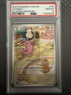 Pokemon TCG Chansey Illustration Rare Card 187/167 PSA 10 Twilight Masquerade - Image 1