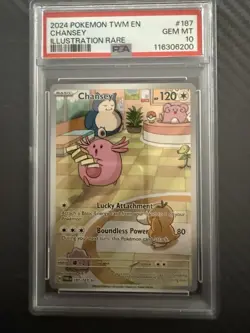 Pokemon TCG Chansey Illustration Rare Card 187/167 PSA 10 Twilight Masquerade - Image 3