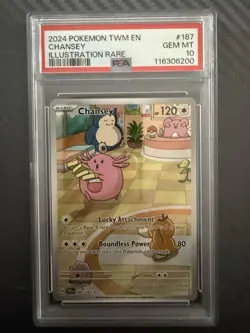 Pokemon TCG Chansey Illustration Rare Card 187/167 PSA 10 Twilight Masquerade - Image 4