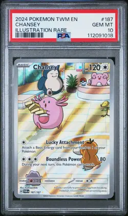 PSA 10 2024 Twilight Masquerade Chansey 187/167 Illustration Rare *1018 Pokemon - Image 1