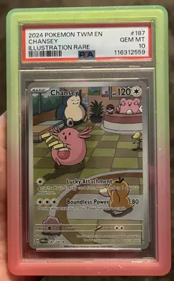 2024 Pokemon Twilight Masquerade Chansey 187/167 Illustration Rare PSA 10 - Image 1