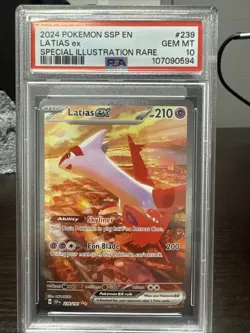 Latias ex 239/191 SIR Pokemon TCG Surging Sparks Holo Rare PSA 10 GEM MINT - Image 1