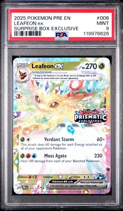 PSA 9 2025 POKEMON PRE EN-PRISMATIC EVOLUTIONS | SURPRISE BOX LEAFEON EX 006 - Image 3