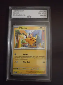 2023 Pokemon TCG Pikachu Paldea Evolved #62 Graded 10 Gem Mint - Image 1