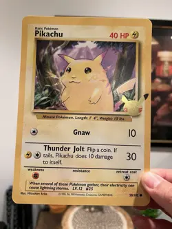 Pikachu 58/102 JUMBO OVERSIZED Celebrations Promo Pokemon Card - Image 1