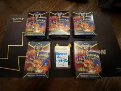 Pokemon Mystery Hanger Box 2022 Packs Vintage Packs Seeded 1:10 NEW 5x 728192536908 - Image 1