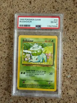 1999 POKEMON GAME #44 BULBASAUR PSA EX-MT 6 - Image 1