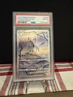 Glaceon VSTAR GG40/GG70 Crown Zenith Galarian Gallery Holo Card PSA 8 - Image 1