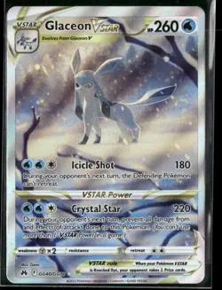 2023 Pokemon Crown Zenith Galarian Gallery Glaceon VSTAR Holo Card GG40/GG70 - Image 1