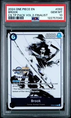 2024 ONE PIECE CHAMP 2024 TOP PLAYER PACK VOL.2 FINALIST #092 BROOK PSA 10 - Image 1