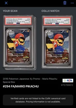 Pokemon Mario Pikachu Special Bx. Japanese Full Art Promo 294/XY-P PSA 10 - Image 2