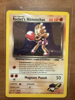 Pokemon TCG Rockets Hitmonchan Holo Rare Card 11/132 Unlimited - Image 1