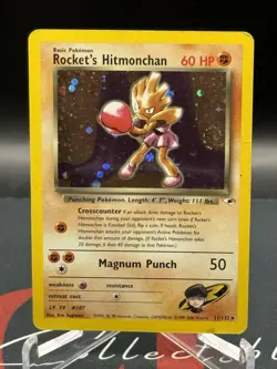 2000 Pokemon Rocket's Hitmonchan 11/132 Gym Heroes Holo Vintage - Image 1