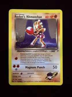 2000 Rocket's Hitmonchan 11/132 Gym Heroes Holo Rare Vintage Pokemon TCG - Image 2