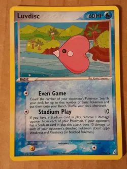 Pokemon Luvdisc 7/100 Crystal Guardians Holo Rare LP Swirl See Pictures - Image 1