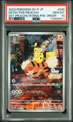 PSA 10 GM Pokemon Pikachu 098/SV-P Detective Pikachu Returns Promo Japanese - Image 1