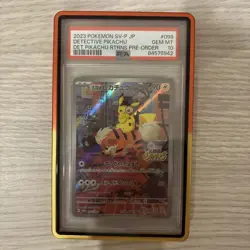 PSA 10 Detective Pikachu 098/SV-P Promo Full Art Japanese Pokemon Card 2023 - Image 1