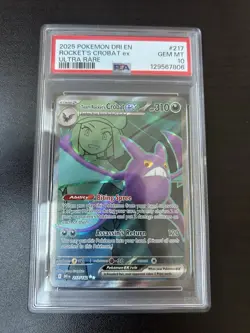 PSA 10 TEAM ROCKET'S CROBAT EX ULTRA RARE #217 2025 POKEMON DRI DESTINED RIVALS - Image 1