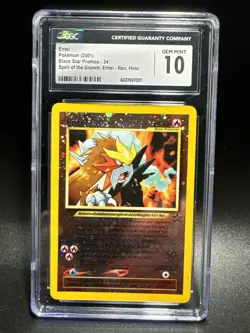 Pokemon TCG 2001 Entei Black Star Promo Reverse Holo Rare #34 CGC Gem Mint 10 - Image 1