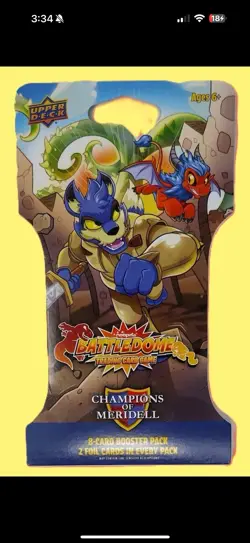 Upper Deck Neopets - BATTLEDOME - 8 Card Booster Pack TCG Champions Of Meridell - Image 1