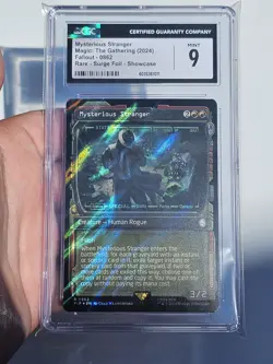 MTG CGC 9 Mysterious Stranger (Showcase Surge Foil) R 862 (POP 1) UB: Fallout - Image 1